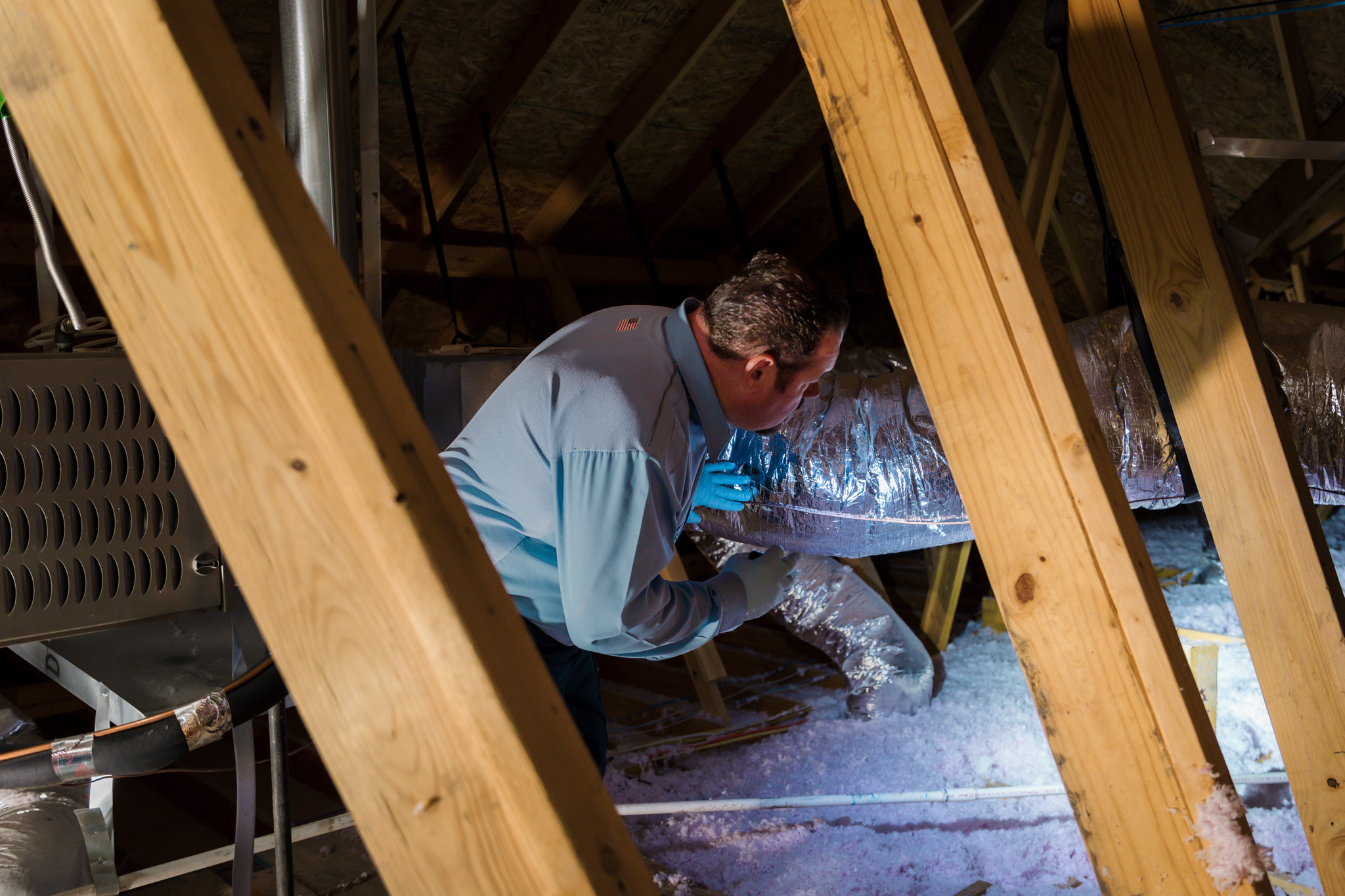 The CanMan attic insulation in a DFW home
