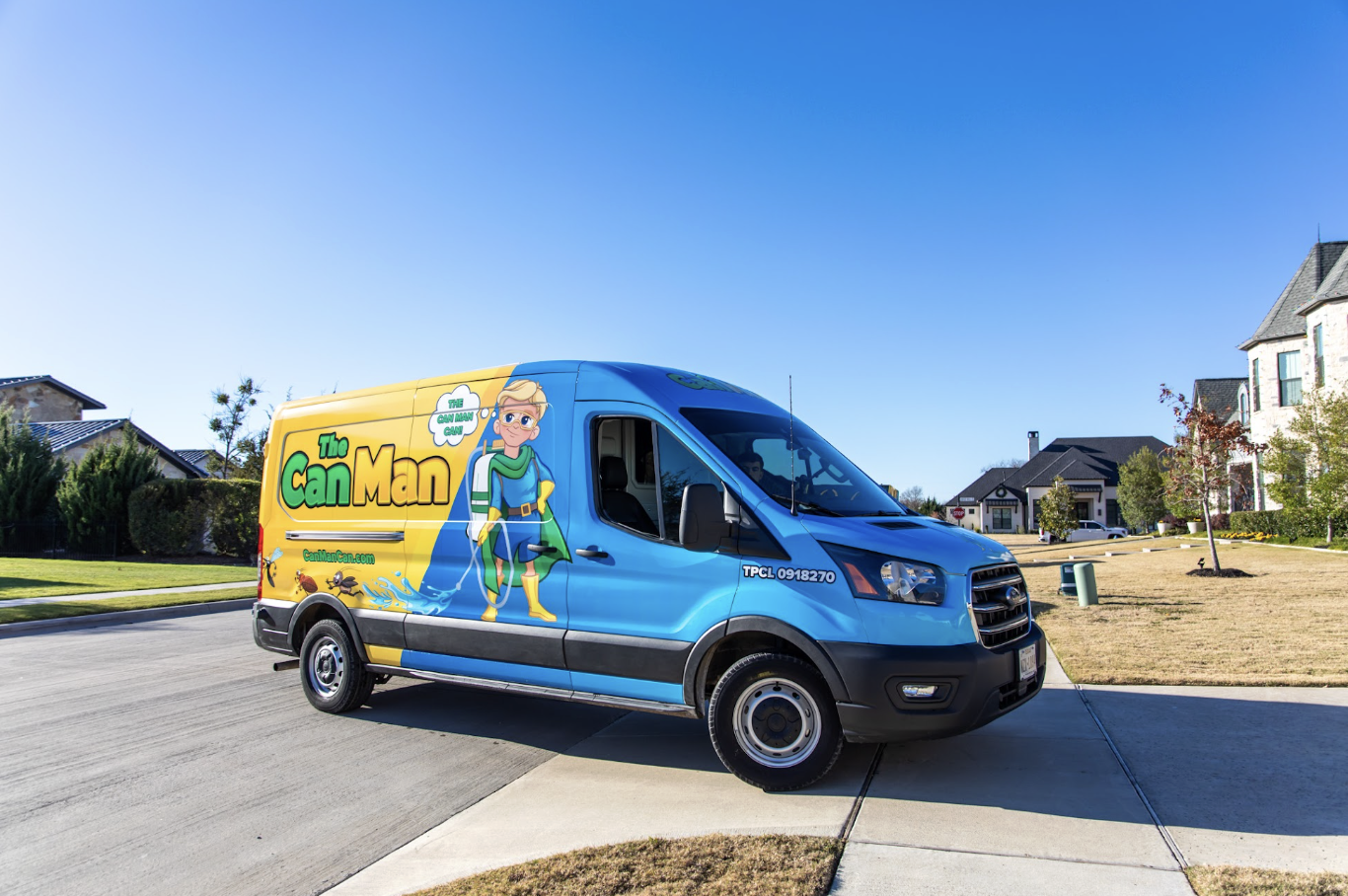 Branded CanMan pest control service van